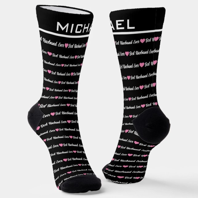 Custom "Best Husband Ever" Personalized Name Socks (Angled)