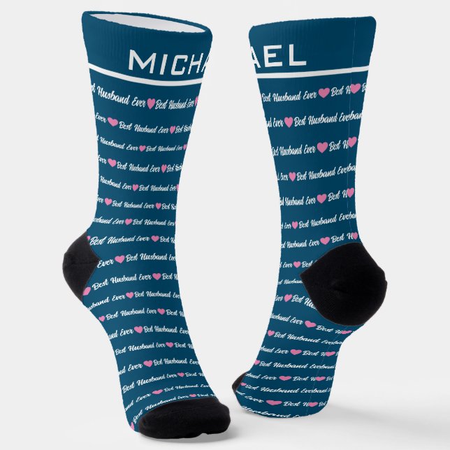 Custom "Best Husband Ever" Personalized Name Socks (Angled)
