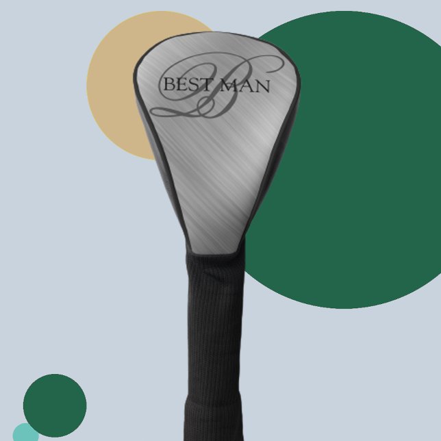 Custom Best Man Brushed Silver Golf Head Cover (Creator Uploaded)