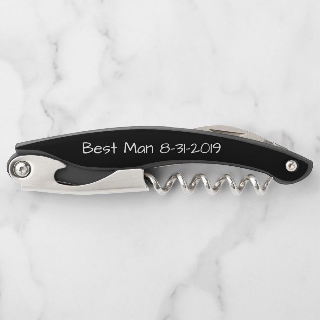 Custom Best Man Design Corkscrew (Front)
