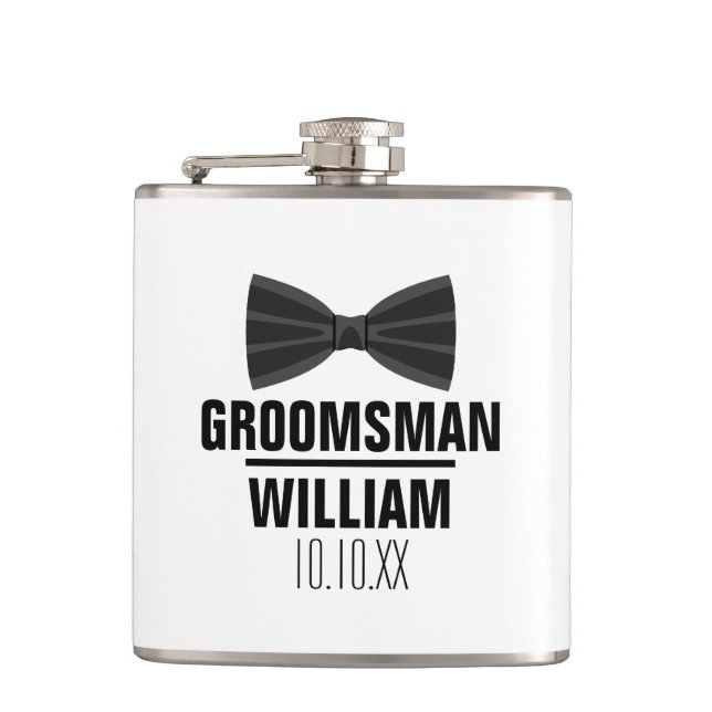 Custom Best Man Groomsman Wedding Hip Flask (Front)