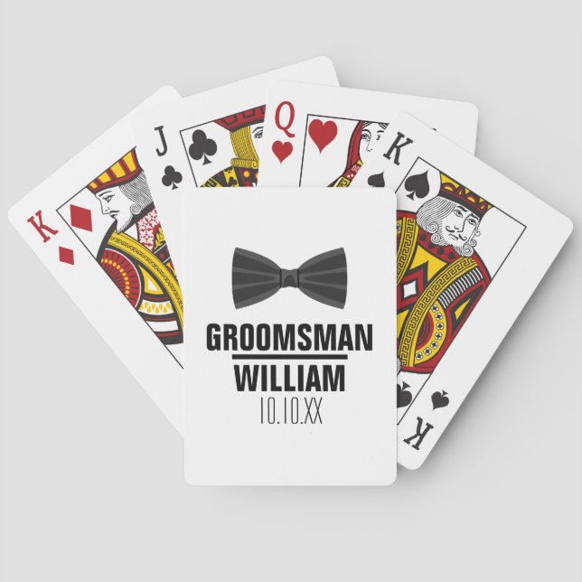 Custom Best Man Groomsman Wedding Playing Cards (Back)