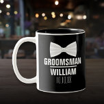 Custom Best Man Groomsman Wedding Two-Tone Coffee Mug<br><div class="desc">Personalize the name for your best man,  groomsmen or any other wedding party guest. Designed by Thisisnotme©</div>