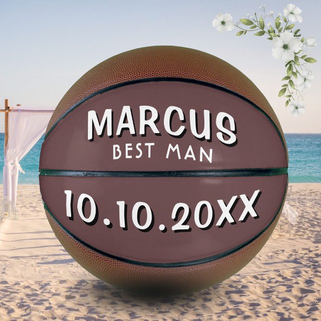 Custom Best Man Name Wedding Date Keepsake  Basketball (Creator Uploaded)