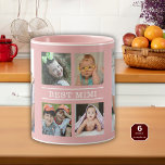 Custom Best Mimi Grandkids 6 Photo Collage Pink Mug<br><div class="desc">Unique photo collage mug  in pink personalized with 6 grandchildren pictures for grandma's birthday or any holiday . Makes a special keepsake mug for grandmother.</div>
