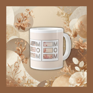 Custom best Mom 3 Photo Grid Birthday Keepsake Large Coffee Mug
