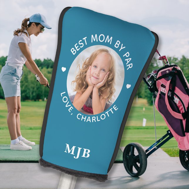 Custom Best MOM By Par Personalized Monogram Photo Golf Head Cover (Creator Uploaded)