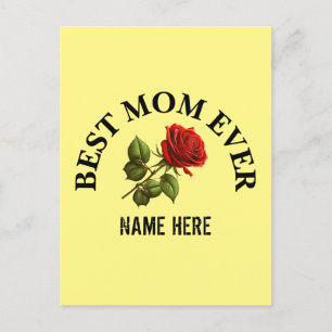 Custom Best Mom Ever Mother Name  Postcard