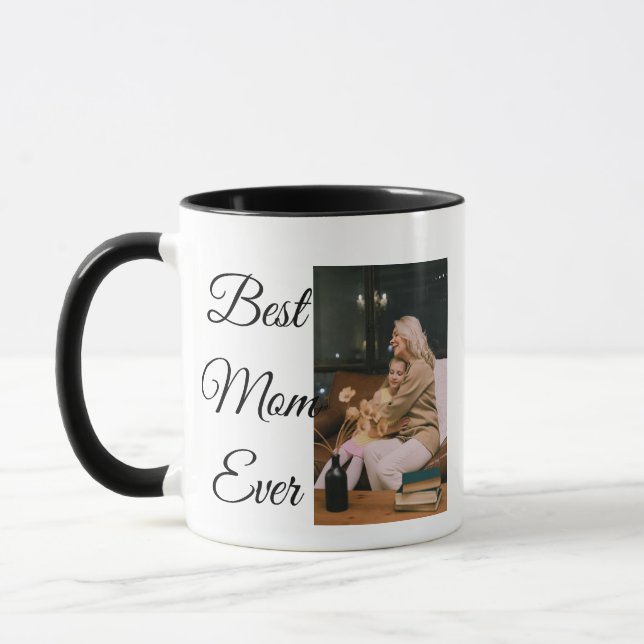 Custom Best Mom Ever Mug - Personalized Photo  (Left)