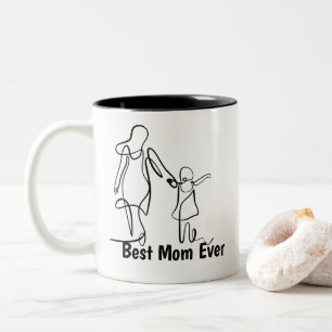 Custom Best Mom Ever Two-Tone Mug, 15 oz Coffee Mug