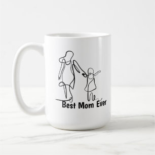 Custom Best Mom Ever Two-Tone Mug, 15 oz Coffee Mug