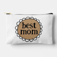 Custom BEST MOM Scalloped Edge Cosmetic Toiletry