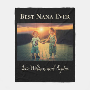 Custom Best Nana Ever Photo  Fleece Blanket