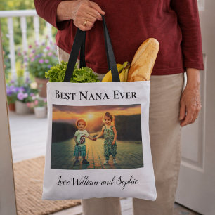 Custom Best Nana Ever Photo  Tote Bag