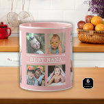 Custom Best Nana Grandkids 6 Photo Collage Pink Mug<br><div class="desc">Unique photo collage mug  in pink personalized with 6 grandchildren pictures for grandma's birthday or any holiday . Makes a special keepsake mug for grandmother.</div>