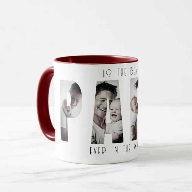 Custom Best Papa Ever Photo Collage Mug (Front Left)