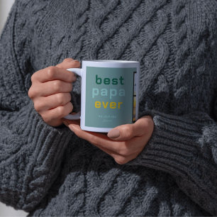 Custom Best Papa Framework with Heartfelt Message Coffee Mug