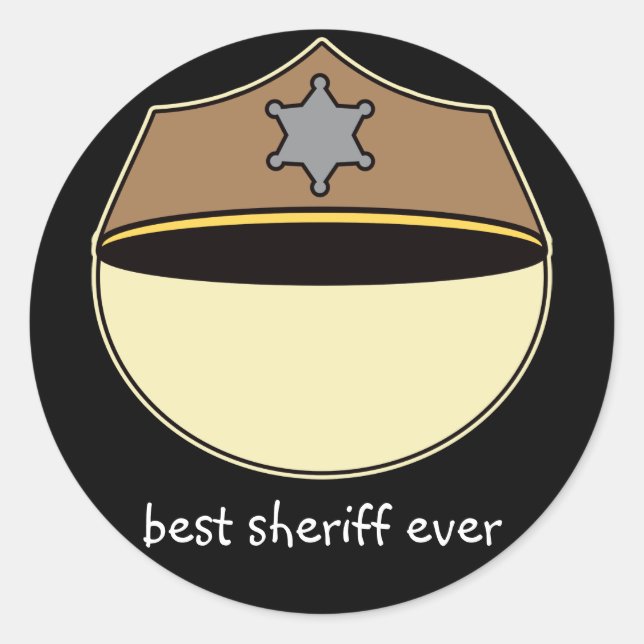 Custom Best Sheriff Ever Classic Round Sticker (Front)