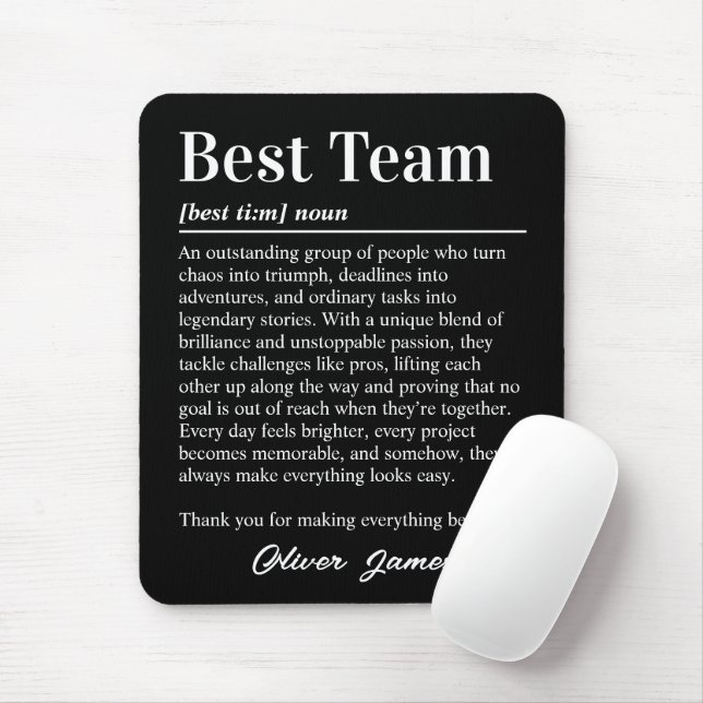 Custom Best Team Definition Employee Appreciation Mouse Pad (With Mouse)