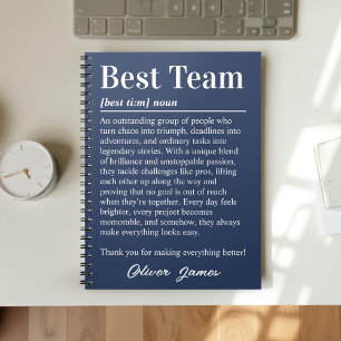 Custom Best Team Definition Employee Appreciation Notebook
