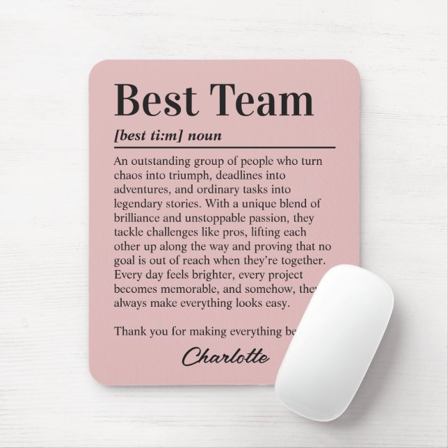 Custom Best Team Definition Thank You Team Mouse Pad (With Mouse)