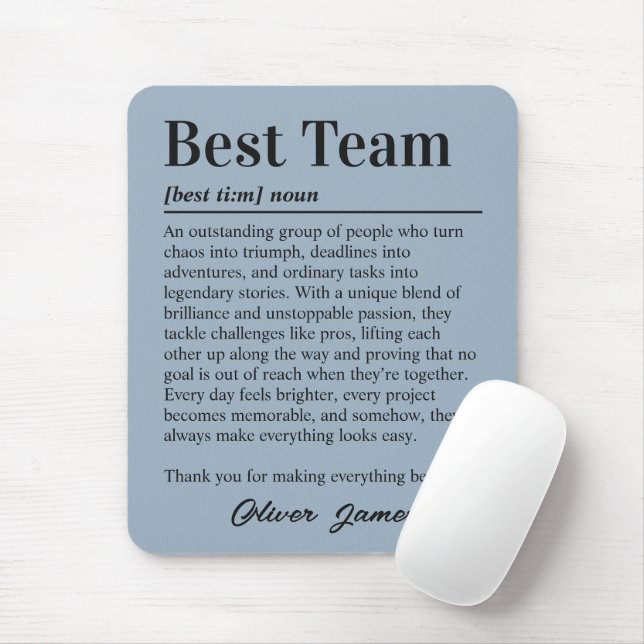 Custom Best Team Definition Workplace Mouse Pad (With Mouse)