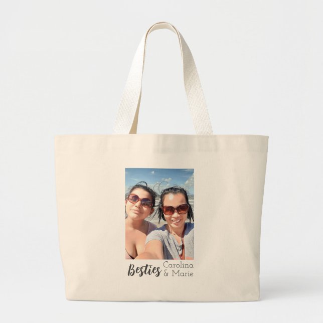 Custom Bestie Tote Bag with Personalized Photos (Front)