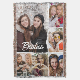 Custom "Besties" Photo Collage  Throw Blanket