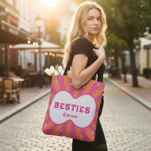 Custom "Besties" Sunburst Personalized Pillow – Em Tote Bag