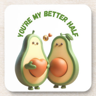 Custom Better Half Avocado Propose Day Gift Coaster