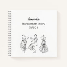 Custom bharatanatyam dance theory Spiral Notebook 
