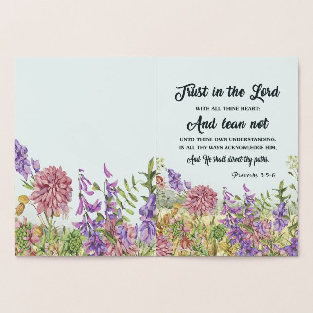 Custom Bible Verse Floral Greeting Cards (Inside)