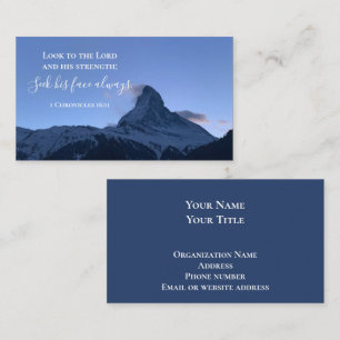 Custom Bible Verse Swiss Alps Photo Template Business Card
