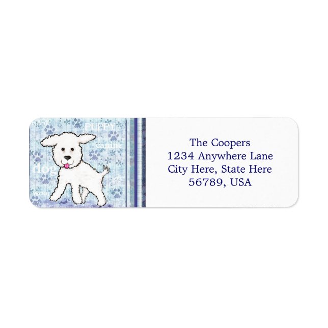 Custom  Bichon Frise Dog Return Address Labels (Front)