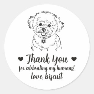 Custom Bichon Frise Dog Wedding Favour Stickers