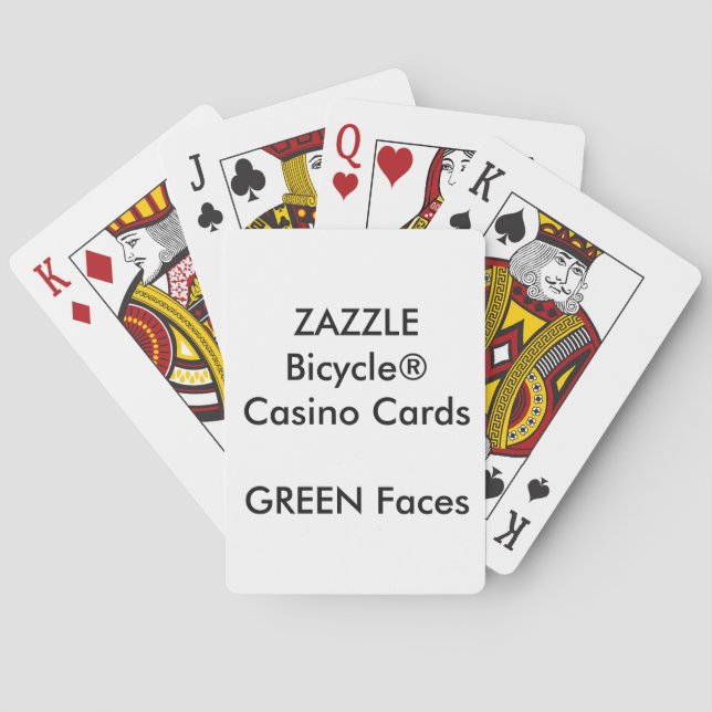Custom Bicycle® Casino Playing Cards GREEN FACES (Back)