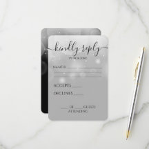 Custom Big Bubbles Bokeh Black Wedding