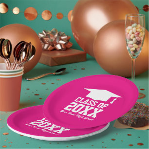 Custom big class of 2024 graduation party paper plate