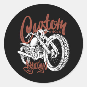 Custom bike classic round sticker
