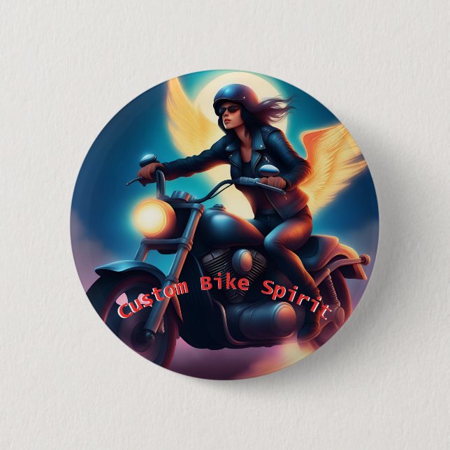Custom bike motarde design badge, unique 2 inch round button (Front)