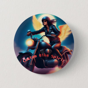 Custom bike motarde design badge, unique 2 inch round button