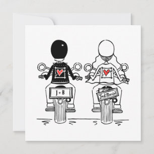 Custom Biker Motorcycle Evening Wedding Invitation