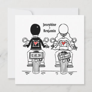Custom Biker Motorcycle Evening Wedding Invitation