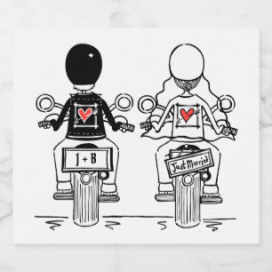 Custom Biker Motorcycle Wedding Bottle Labels