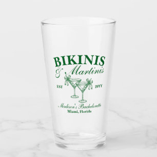 Custom Bikinis and Martinis Bachelorette Party Glass