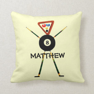 Custom Billiards Cartoon Throw Pillow