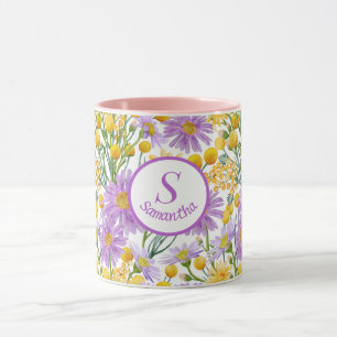 Custom Billy Buttons And Daisy Floral Blooms Mug