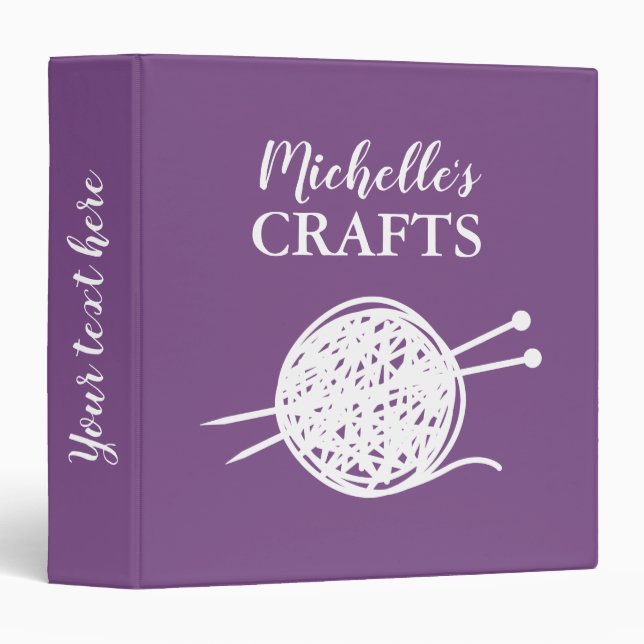 Custom binder book for hobbies like knitting craft (Front/Spine)