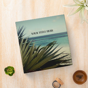 Custom binder with tropical palm tree beach photo