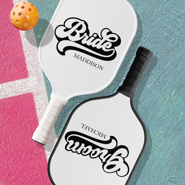 Custom Birde and Groom Name Vintage  Pickleball Paddle (Creator Uploaded)